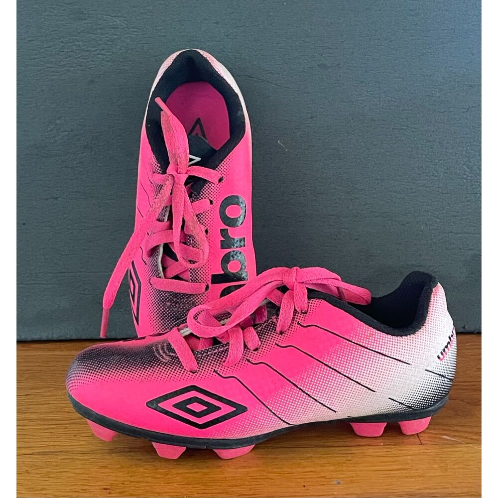 Umbro Girls Arturo Pink Black Soccer Cleats Youth Size 12K Molded Studs